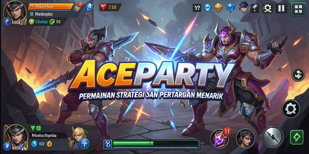 Tampilan gameplay ACEPARTY yang menegangkan dan strategis.