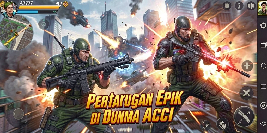 Tampilan gameplay seru AT777 dengan aksi pertarungan yang mendebarkan.