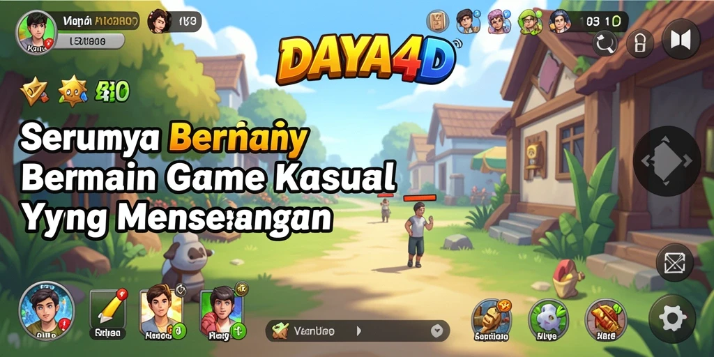 Screenshot dari gameplay seru DAYA4D dengan karakter lucu dan grafis menarik.