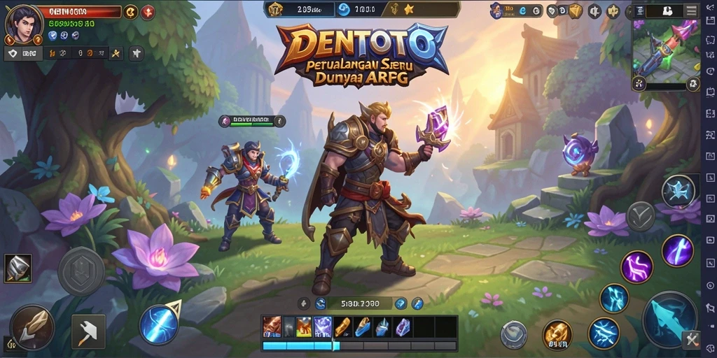 Screenshot gameplay DENTOTO menampilkan pertarungan epik dalam dunia ARPG.
