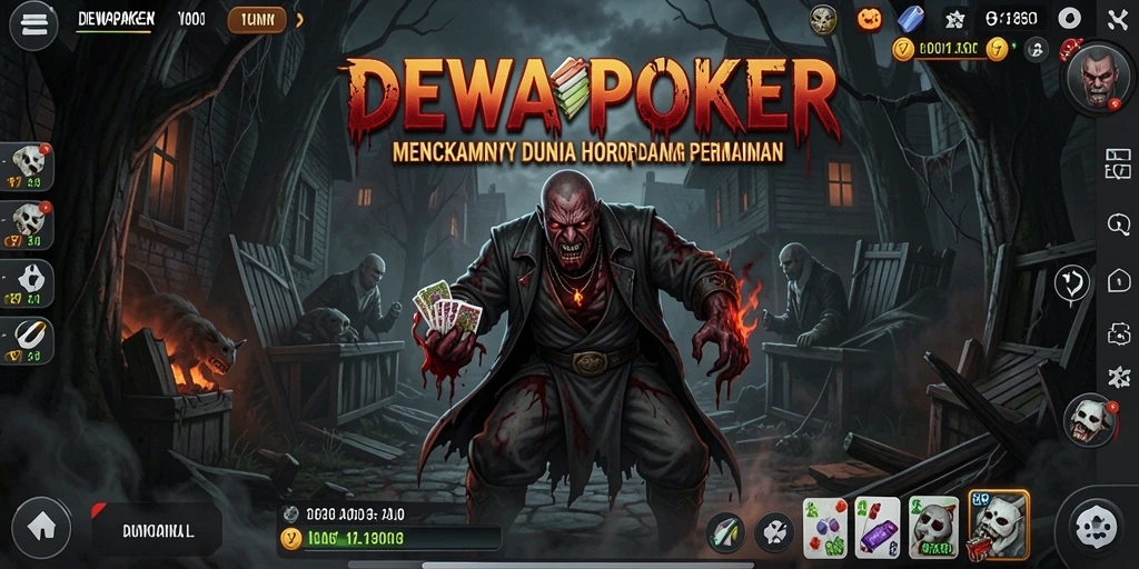 Tampilan gameplay DEWAPOKER yang menyeramkan dan penuh ketegangan.