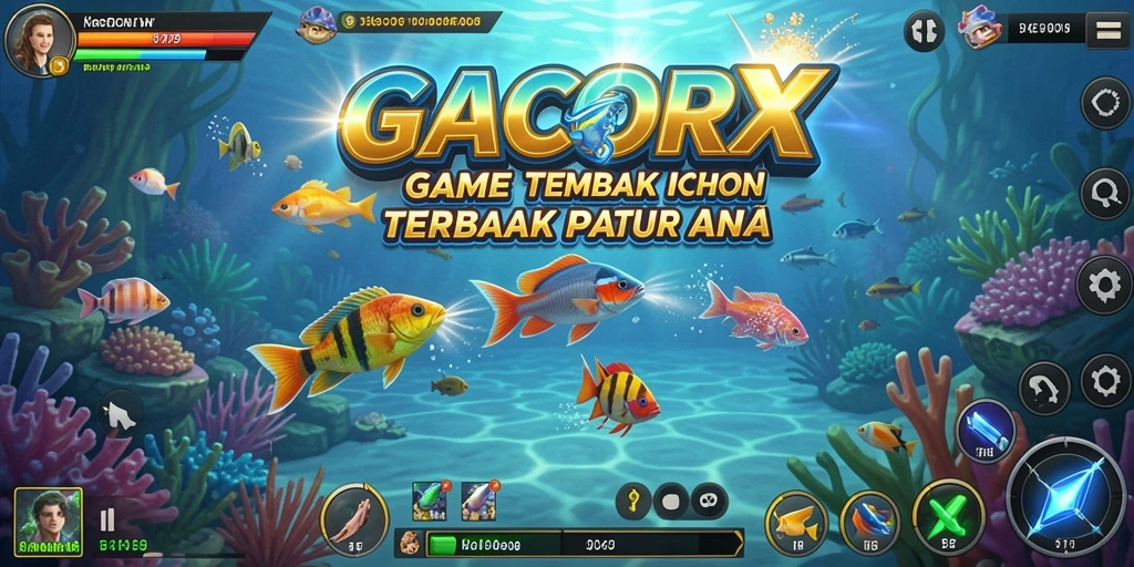 Screenshot gameplay GACORX menampilkan aksi menembak ikan yang seru.
