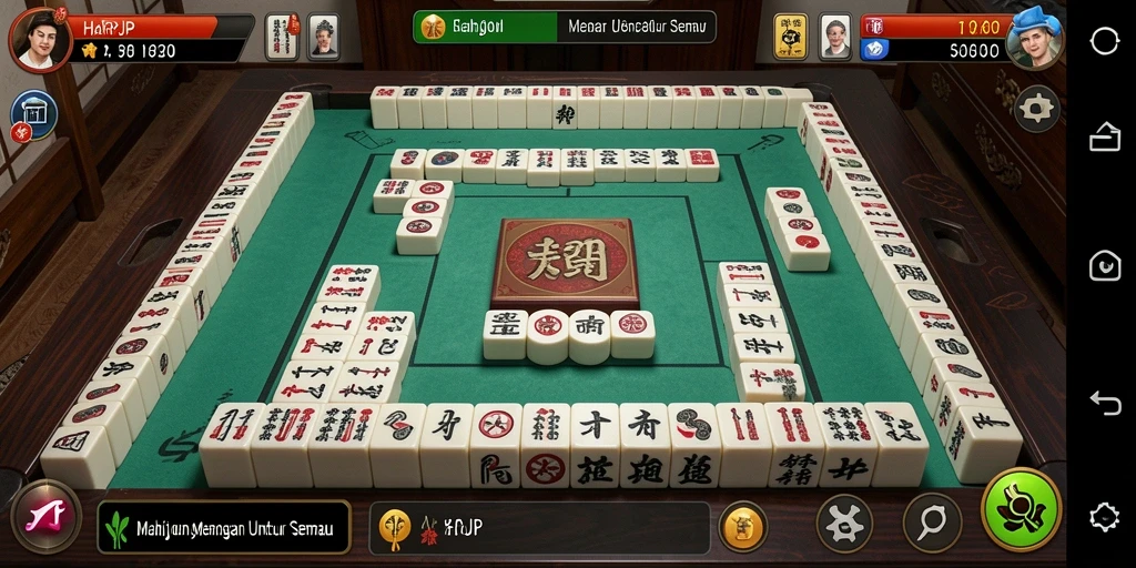 Screenshot gameplay HARAPJP menunjukkan aksi seru bermain Mahjong.