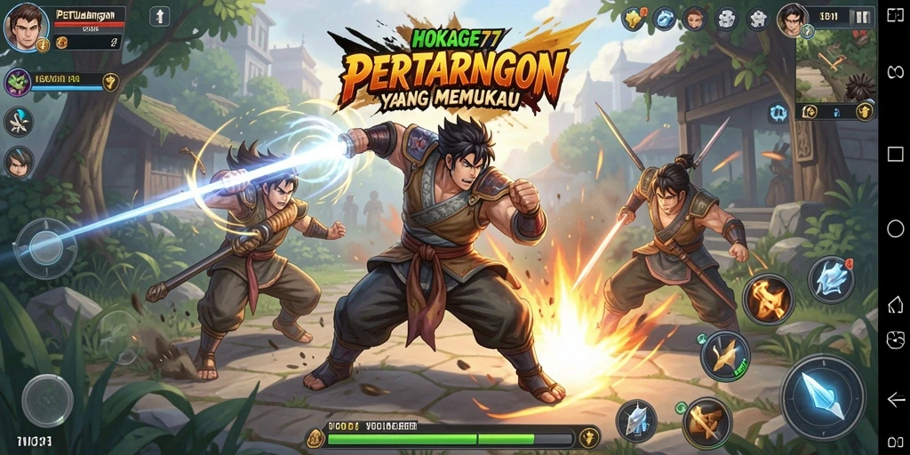 Screen shoot menampilkan aksi seru dalam HOKAGE77.