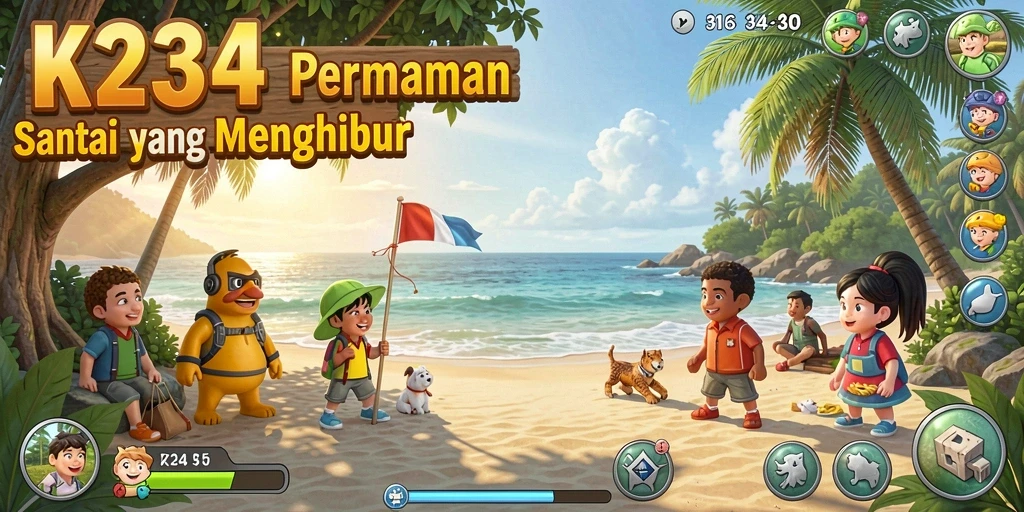 Screenshot K234 menampilkan pengalaman bermain yang santai dan menghibur.