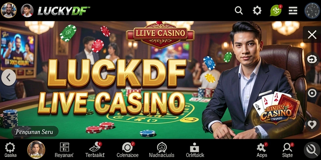 Tampilan menarik gameplay Live Casino LUCKYDF dengan dealer profesional.