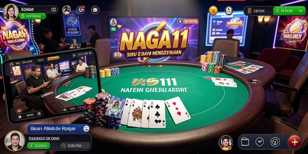 Screenshot gameplay <strong>NAGA11</strong> menampilkan momen seru saat bermain poker online.