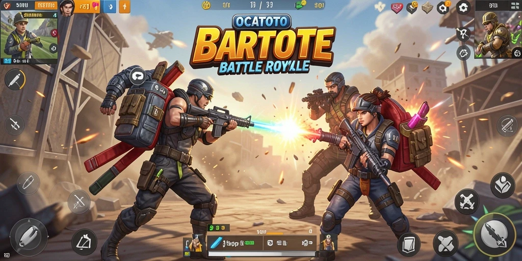 Tampilan seru gameplay OCATOTO dalam pertempuran Battle Royale.