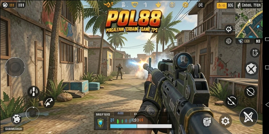 Screenshot POL88 menampilkan aksi menembak yang intens dalam gameplay TPS.