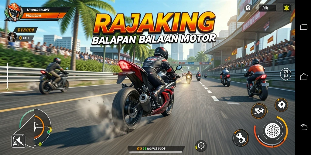 Gameplay seru dan menegangkan dari RAJAKING saat balapan motor.