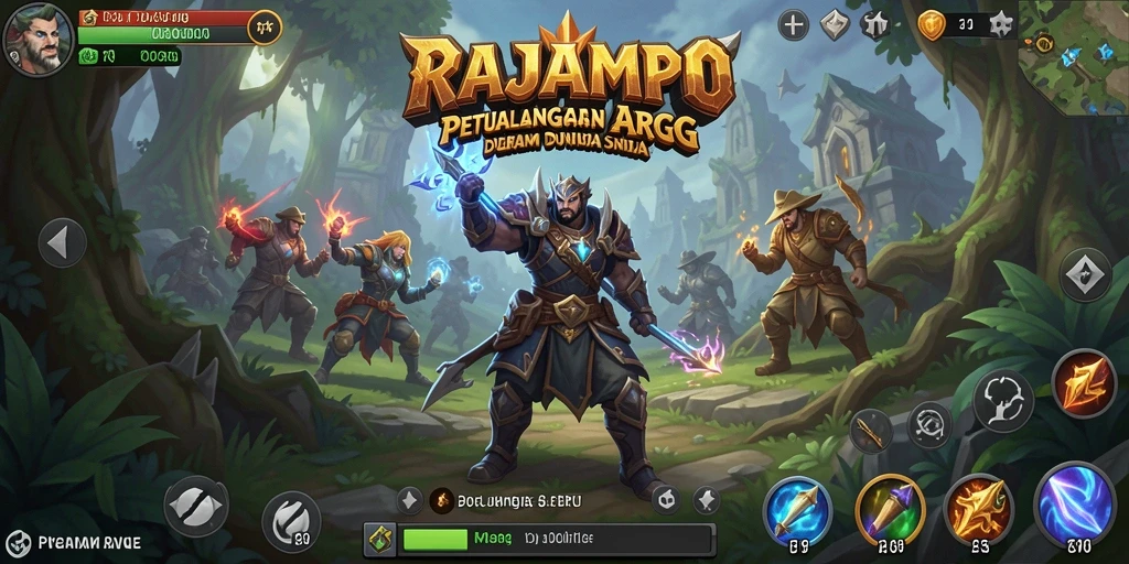 Tampilan gameplay ARPG yang mendebarkan dan penuh aksi dari RAJAMPO.