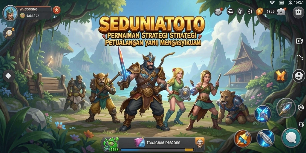 Screenshot menunjukkan aksi pertempuran mendebarkan dalam SEDUNIATOTO.