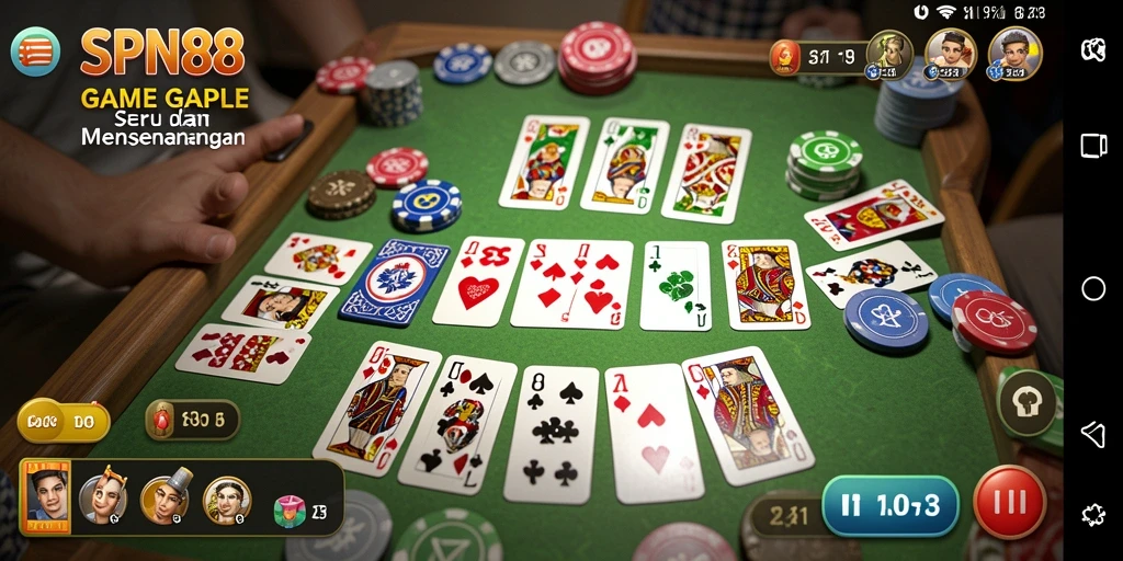 Screenshot SPN88 menampilkan gameplay Gaple yang seru dan interaktif.