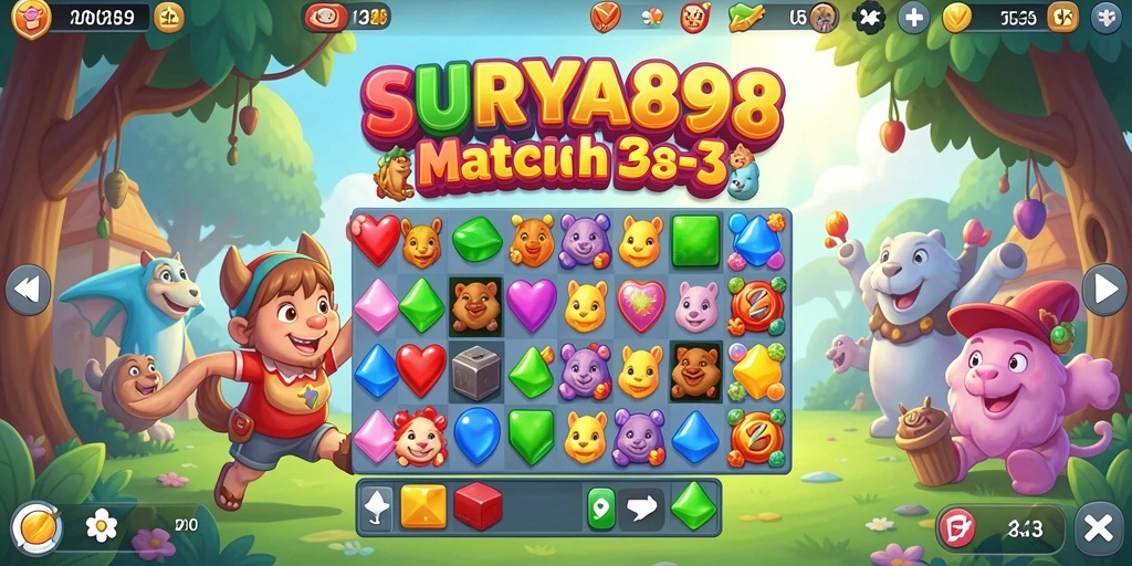 Tangkapan layar gameplay SURYA898 dengan kombinasi warna cerah.