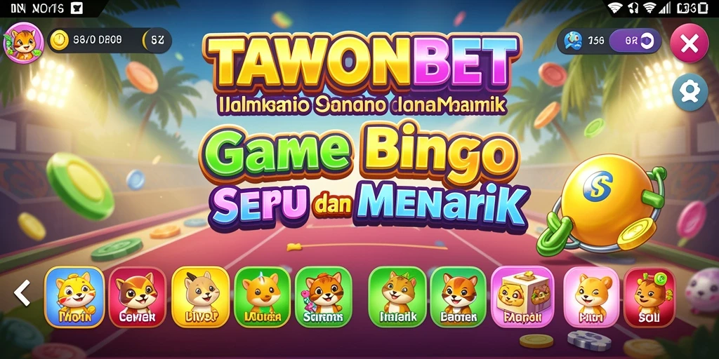 Screenshot permainan Bingo TAWONBET menunjukkan keseruan gameplay.