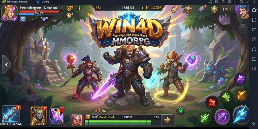 Tampilan gameplay epik dalam dunia MMORPG WIN4D.