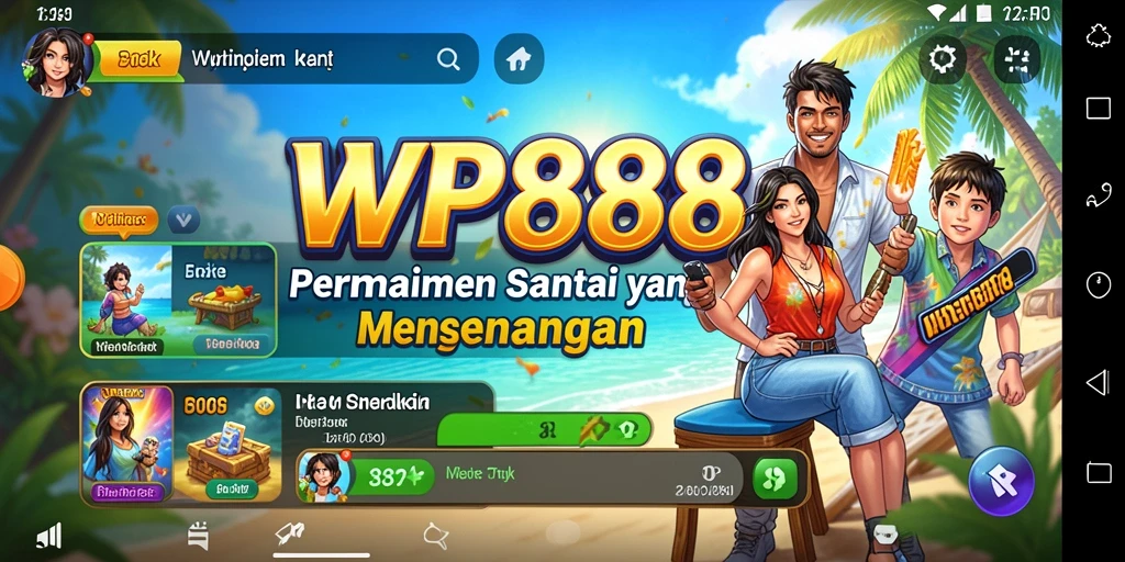 Tampilan gameplay WP888 yang menarik dan penuh warna.